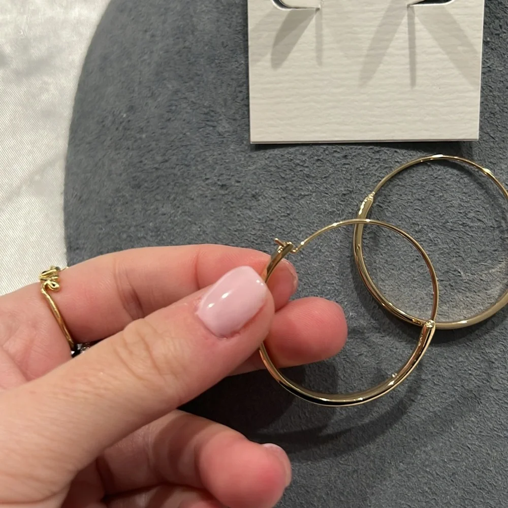 lauren ralph lauren gold tone hoops - Picture 2 of 3